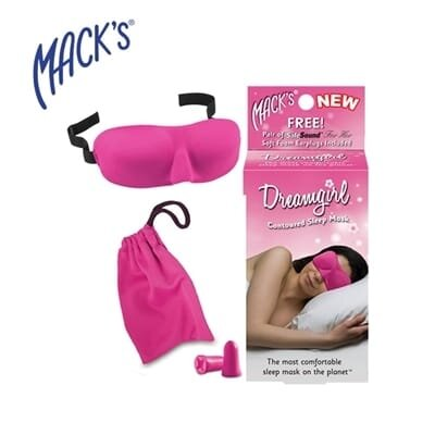 Маска для сну рожева MACK'S Shut - Eye Shade Dreamgirl 2021-93 беруші + дорожній мішок