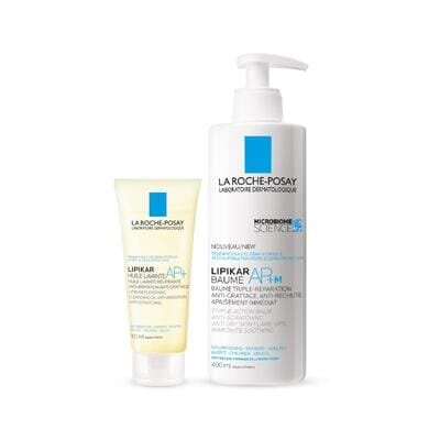 Набір La Roche-Posay Lipikar AP+M (Бальзам для дуже сухої та схильної до атопії шкіри, 400 мл + олія для душу Lipikar AP+, 100 мл)