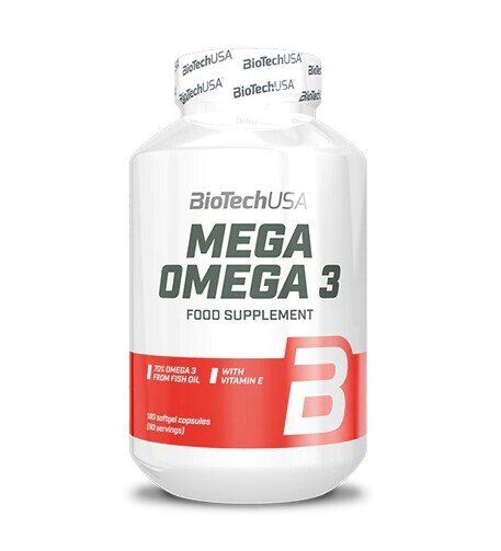 Жирні кислоти Biotech Mega Omega 3, 180 капсул