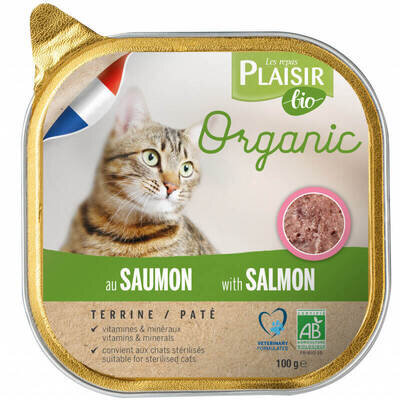 Корм вологий Plaisir Bio Organic Adult Cat Terrine з лососем для дорослих котів, 100 г