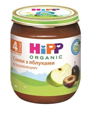 Пюре фруктове HiPP Organic Сливи з яблуками, 125 г
