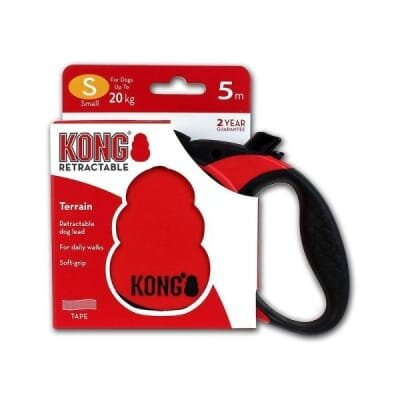 Повідок-рулетка KONG Terrain для собак до 20 кг, 5 м, червоний