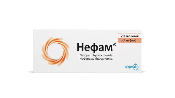 Нефам таблетки, в/плів. обол. по 30 мг №20 (10х2)