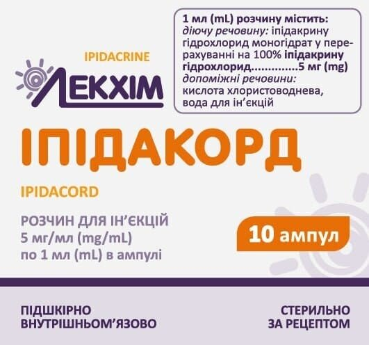 Іпідакорд розчин д/ін. 5 мг/мл по 1 мл №10 в амп.