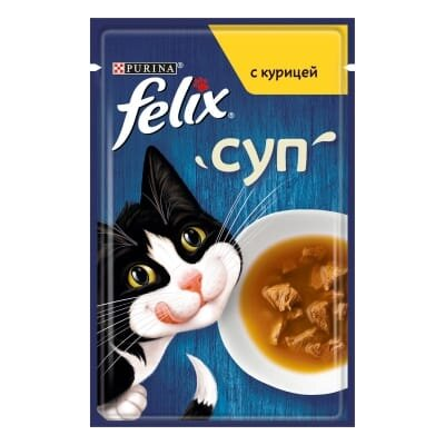 Корм вологий для кішок Purina Felix Soup Суп з куркою, 48 г