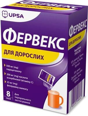 Фервекс для дорослих порошок д/ор. р-ну №8 у саше