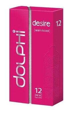 Презервативи Dolphi Lux Desire warm & cool подвійна дія для нього і для неї, 12 штук