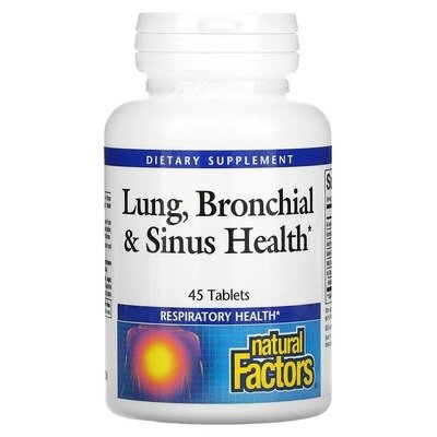 Здоров'я дихальних шляхів Natural Factors Lung Bronchial & Sinus Health, 45 таблеток