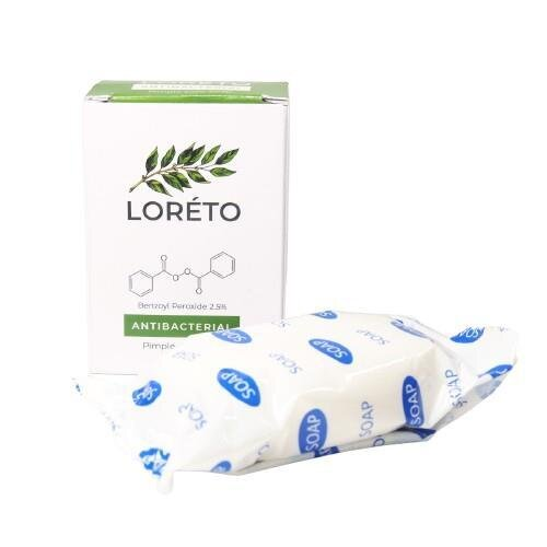 Мило тверде Loreto проти акне з бензоїл пероксидом 2,5%, 75 г