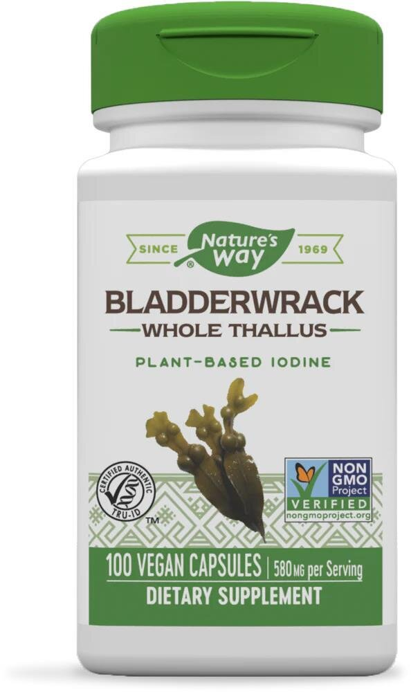 Ламінарія (фукус пухирчастий) Nature's Way Bladderwrack 580 мг, 100 вегетаріанських капсул