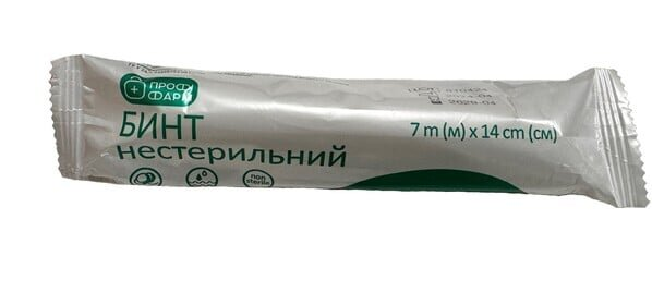 Бинт марлевий нестерильний Профі Фарм медичний 7 м х 14 см