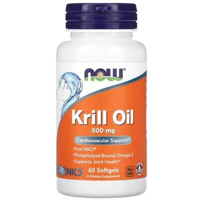 Криля олія NOW Krill Oil 500 мг м'які капсули №60