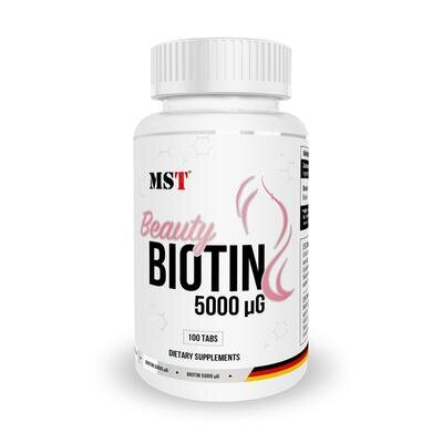 Біотин MST Nutrition Beauty Biotin 5000 мкг, 100 таблеток