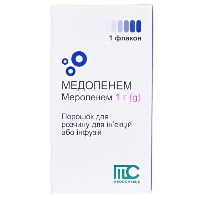 Медопенем порошок для р-ну д/ін. та інф. по 1 г №1 у флак.