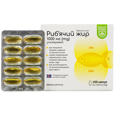 Риб'ячий жир Ультракап Baum Pharm капсули по 1000 мг №100
