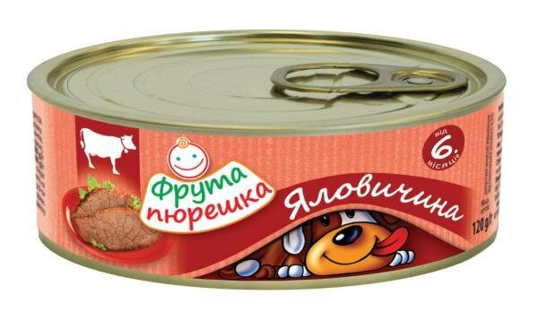 Пюре м'ясне Фрута Пюрешка Яловичина, 120 г