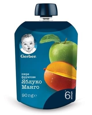 Пюре фруктове Gerber Яблуко і манго, 90 г