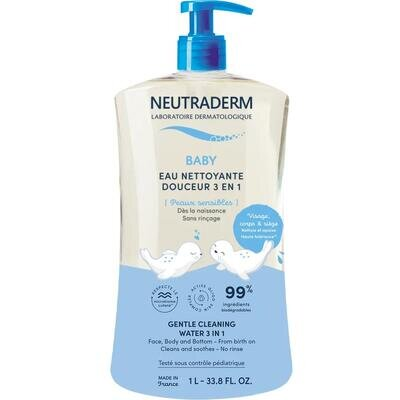 Вода кометична дитяча Neutraderm Baby ніжна очищувальний 3 в 1, 1 л