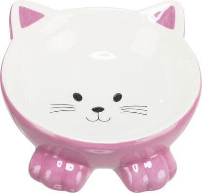 Миска для котів Trixie 24807 Котик ергономічна керамічна, 0,15 л/14 см