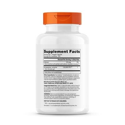 Серрапептаза Doctor's Best Serrapeptase 120000 SPU, 270 капсул