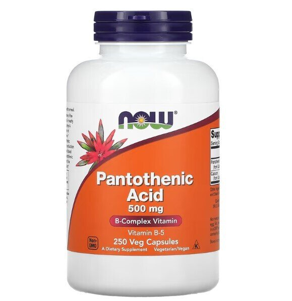 Пантотенова кислота NOW Pantothenic Acid 500 мг вег. капсули №250