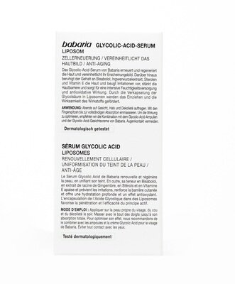 Сироватка для обличчя Babaria Glycolic Acid нічна з гліколевою кислотою для рівного тону шкіри, 30 мл