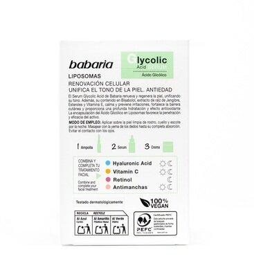 Сироватка для обличчя Babaria Glycolic Acid нічна з гліколевою кислотою для рівного тону шкіри, 30 мл