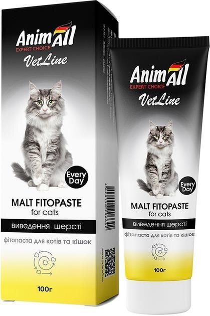 Фітопаста для котів AnimAll VetLine для виведення шерсті, 100 г