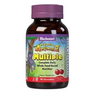 Мультивітаміни для дітей Bluebonnet Nutrition Rainforest Animalz Multiple, смак вишні, 90 жувальних цукерок