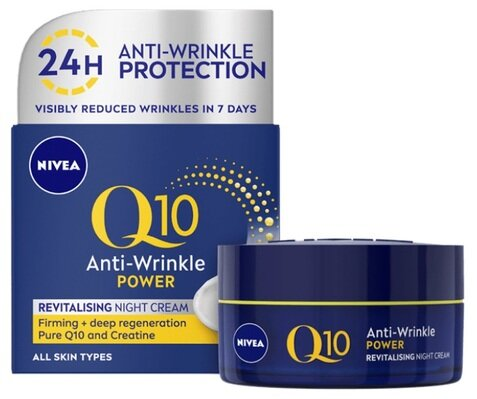 Крем для обличчя Nivea Q10 Power нічний відновлюючий проти зморшок, 50 мл