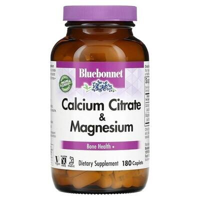 Кальцію цитрат з магнієм Bluebonnet Nutrition Calcium Citrate Plus Magnesium, 180 капсул