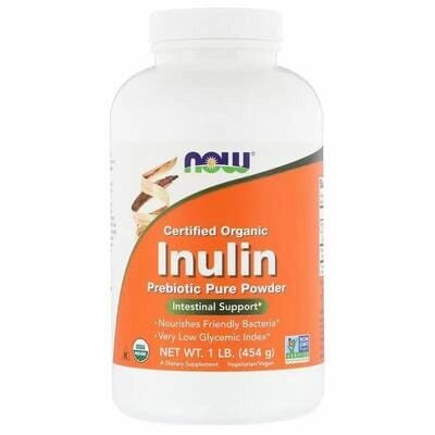 Інулін органічний NOW Organic Inulin Prebiotic порошок, 454 г