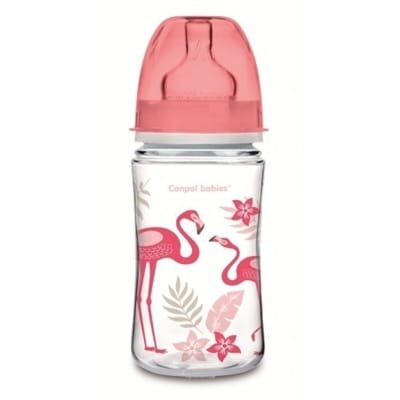 Пляшечка антиколікова Canpol Babies EasyStart PP Jungle 35/227_cor з широким отвором ,240 мл