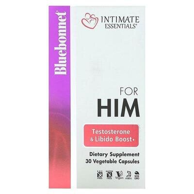 Комплекс для чоловіків Bluebonnet Nutrition Intimate Essentials for Him Testosterone Libido Boost, 30 рослинних капсул