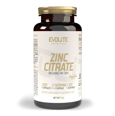 Цинк Цитрат Evolite Nutrition Zinc Citrate, 100 веганських капсул