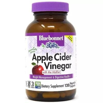 Яблучний оцет Bluebonnet Nutrition Apple cider vinegar, 120 вегетаріанських капсул