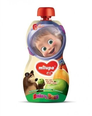 Пюре фруктове Milupa Маша і Ведмідь Яблуко і Груша для дітей з 6 місяців, 100 г