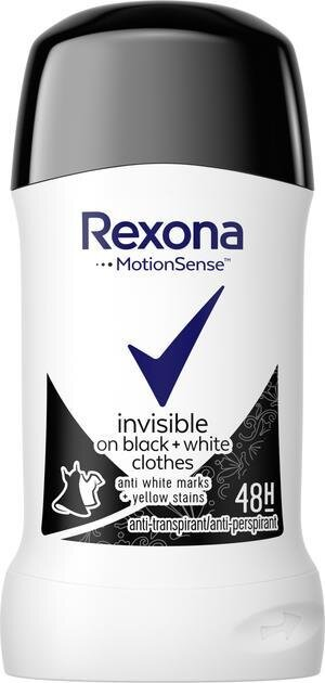 Дезодорант-антиперспірант стік Rexona Невидимий на чорному та білому одязі, 40 мл