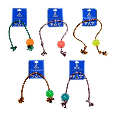 Іграшка для собак ModeS М'яч Міна Дента з канатом блакитний, S-6 см