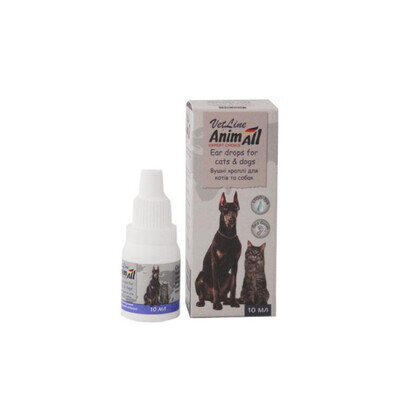 Краплі вушні AnimAll VetLine для собак та котів, 10 мл