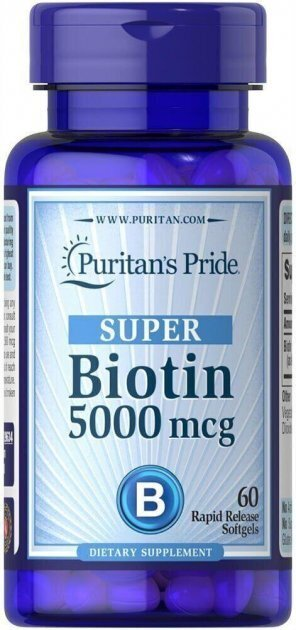 Біотин Супер Puritan's Pride Biotin Super 5000 мкг, 60 капсул