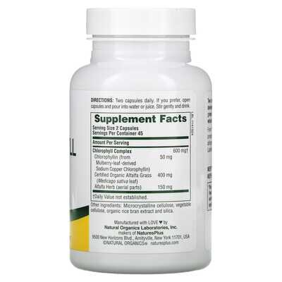 Органічний хлорофіл Nature's Plus Natural Chlorophyll, 90 капсул
