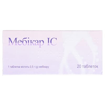 Мебікар IC таблетки по 0.5 г №20 (10х2)