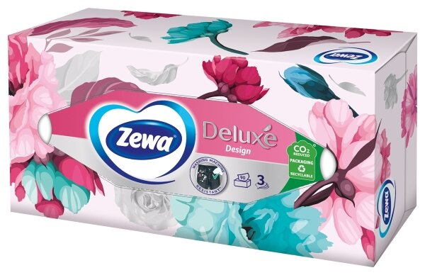 Серветки косметичні Zewa Deluxe Design 3 шари, 90 шт