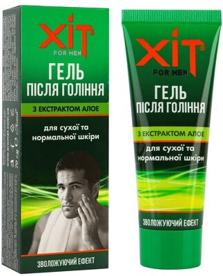 Гель після гоління Аромат Хіт for men для чоловіків з екстрактом алое для сухої та нормальної шкіри, 70 г
