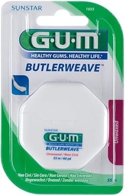 Зубна нитка GUM Butlerweave Unwaxed, невощена, 55 метрів
