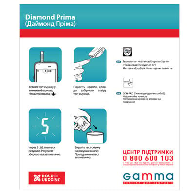 Глюкометр Gamma Diamond prima