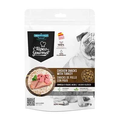 Ласощі для собак Mediterranean Natural Tapas Gourmet Chicken&Turkey з куркою та індичкою, 190 г