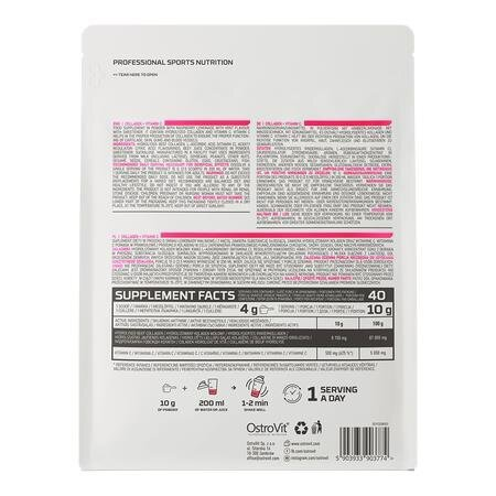 Колаген + вітамін С Ostrovit Collagen + Vit C малиновий лимонад з м ятою, 400 г