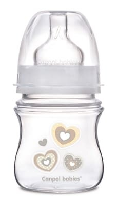 Пляшечка антиколікова Canpol Babies EasyStart Newborn baby 35/216_bei з широким отвором, 120 мл